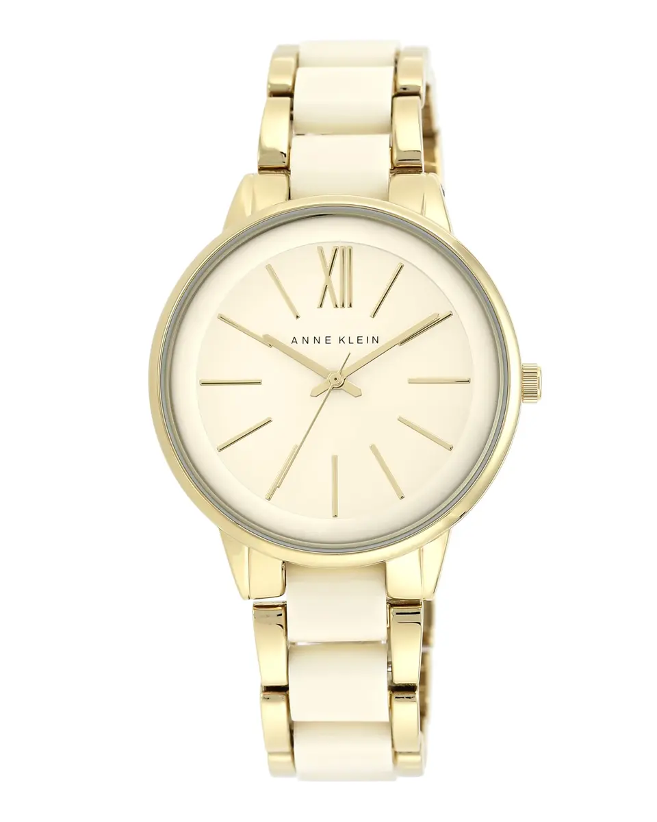 Anne Klein Women's Gold-Tone and Ivory Resin Bracelet Watch 37mm (1.46in) | Japanese Quartz Movement - main product image