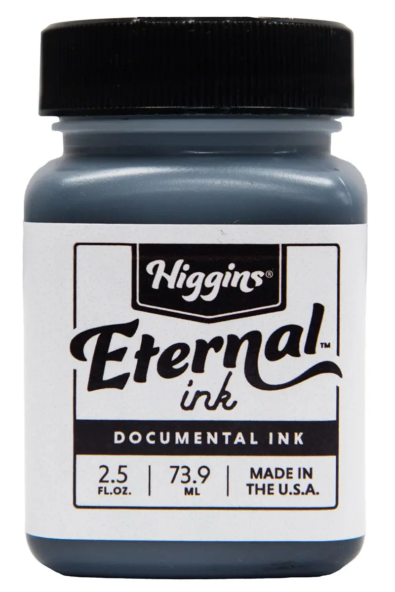 Higgins Black Eternal Ink, 2.5 Oz Bottle | Fast Drying, Matte Sheen, Non-Waterproof - main product image