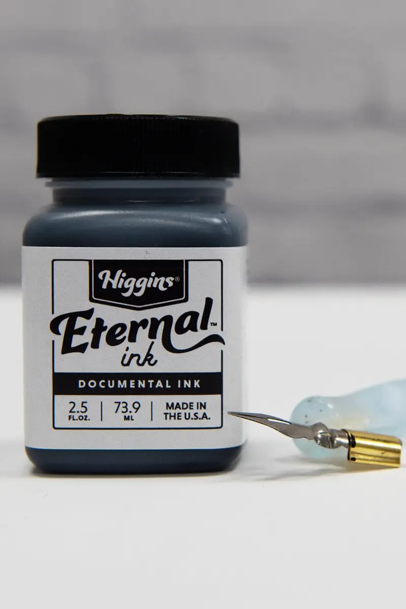 Higgins Black Eternal Ink, 2.5 Oz Bottle | Fast Drying, Matte Sheen, Non-Waterproof - view 6
