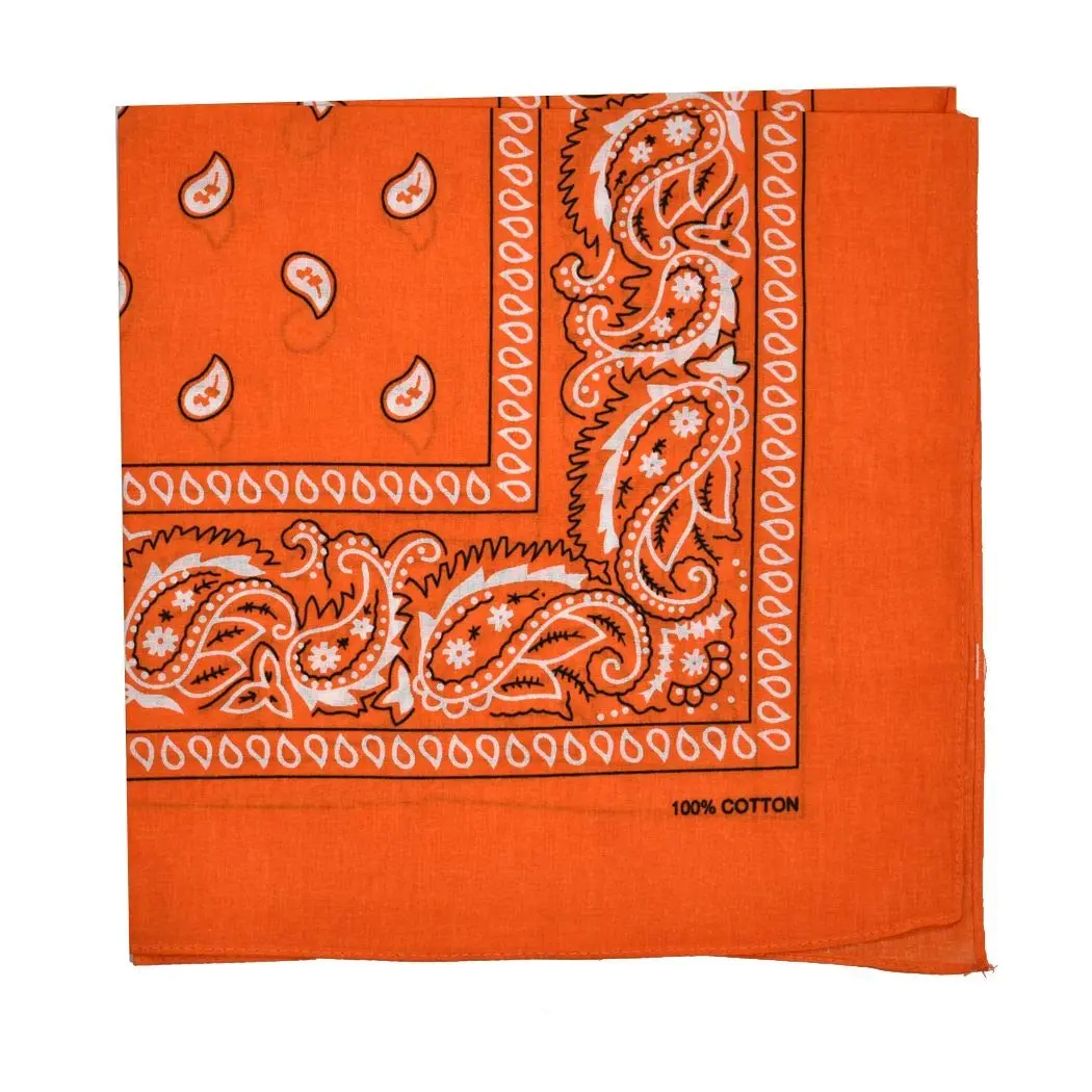 NYFASHION101 Unisex Double Sided Paisley Cotton Bandana Head Wrap Scarf 57cm (22" x 22") | Vibrant Print for Head, Neck, Wrist - main product image