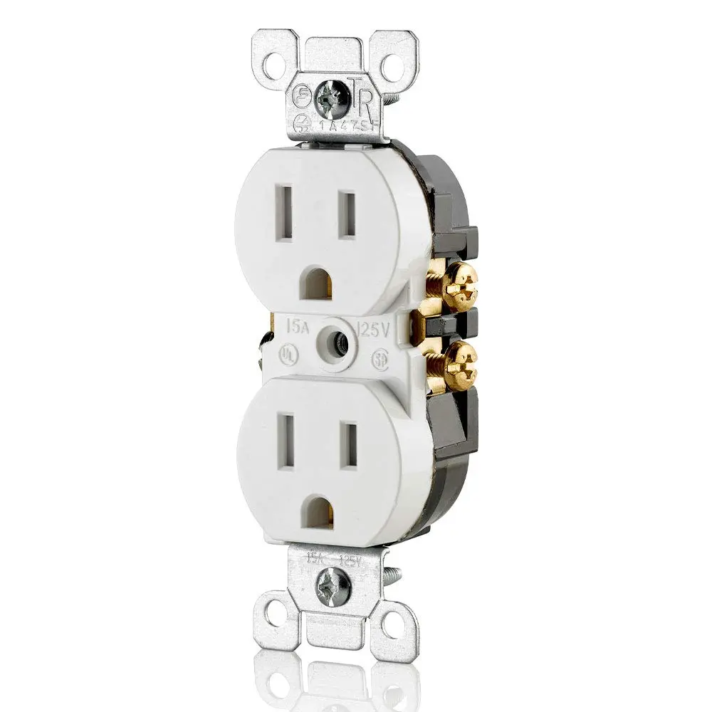 Leviton 15 Amp 125 Volt Tamper Resistant Duplex Receptacle | White, 10 Pack, NEC Compliant - view 2