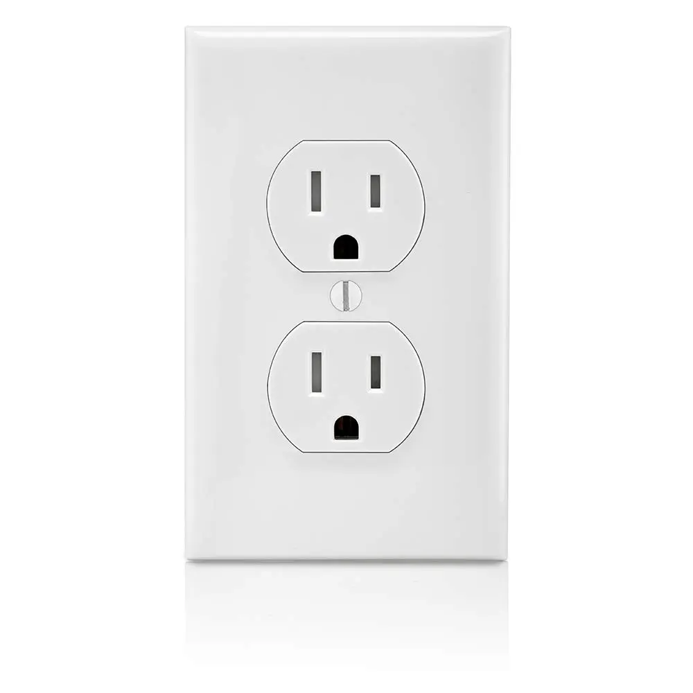 Leviton 15 Amp 125 Volt Tamper Resistant Duplex Receptacle | White, 10 Pack, NEC Compliant - view 3