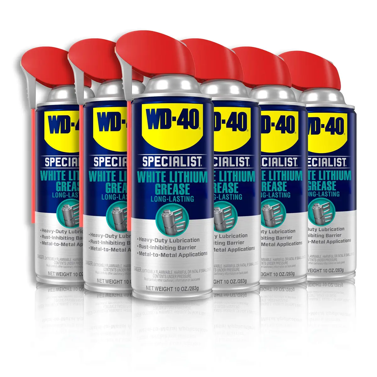 WD-40 Specialist White Lithium Grease Spray 10 oz (283 g) | Heavy-Duty Lubrication for Metal-to-Metal Applications - main product image