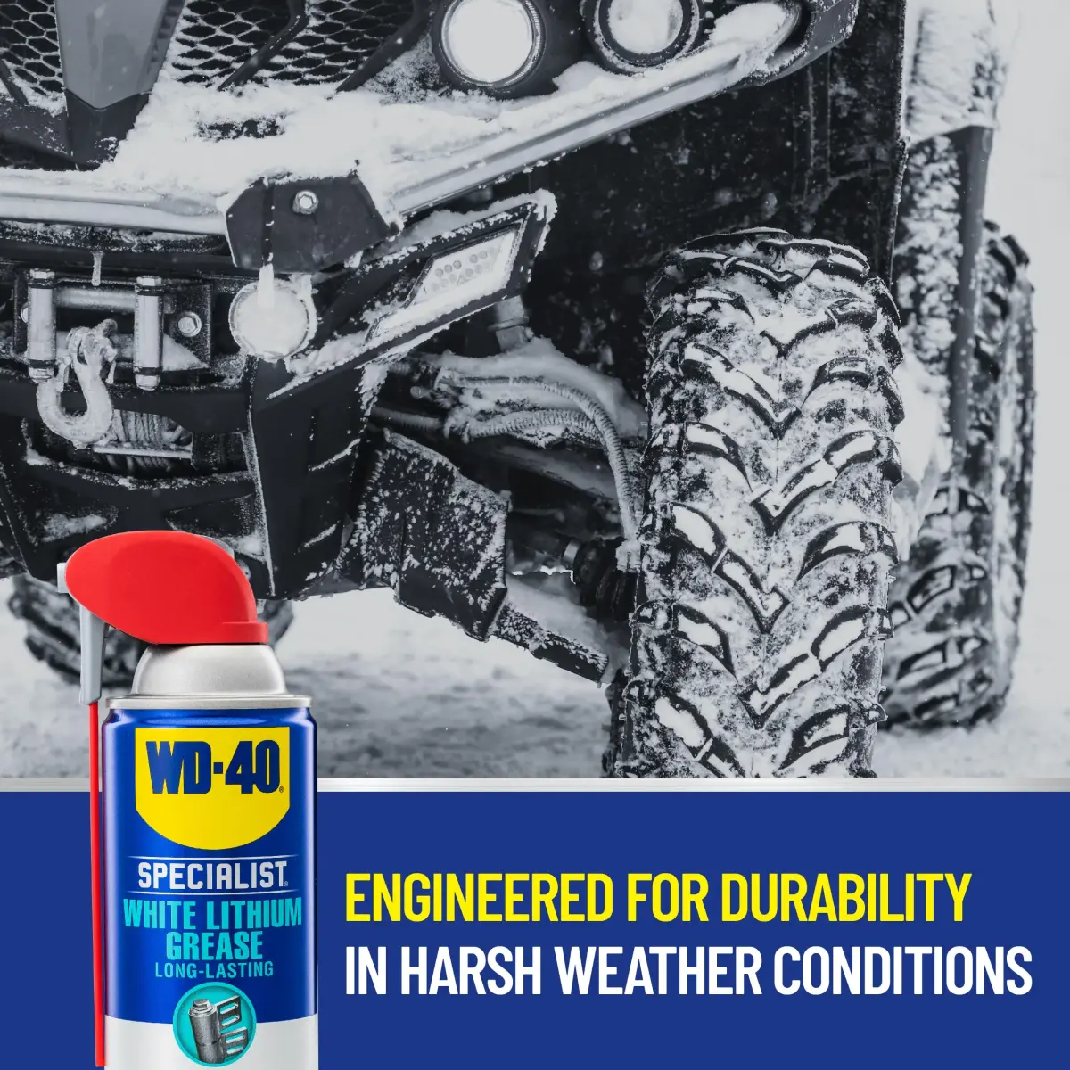 WD-40 Specialist White Lithium Grease Spray 10 oz (283 g) | Heavy-Duty Lubrication for Metal-to-Metal Applications - view 2