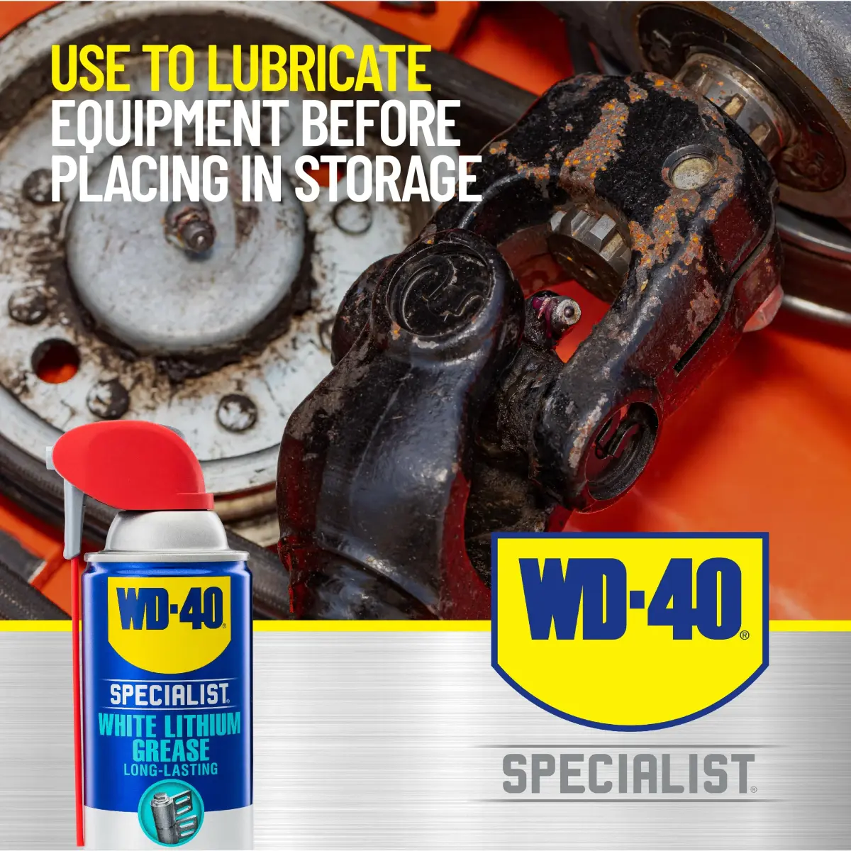 WD-40 Specialist White Lithium Grease Spray 10 oz (283 g) | Heavy-Duty Lubrication for Metal-to-Metal Applications - view 3