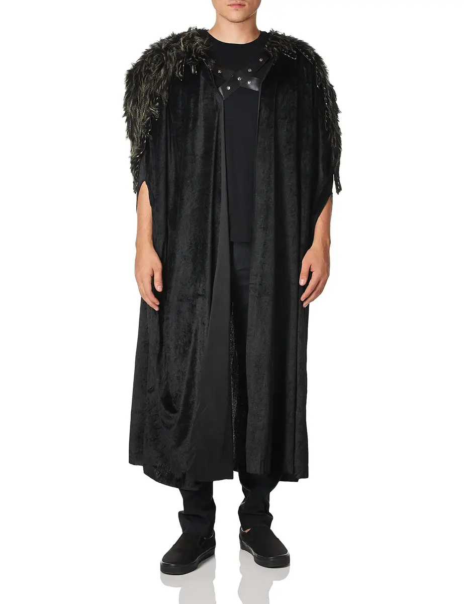 Costume Culture Men's Medieval Cape Black Standard | Deluxe Costume for Cosplay & Halloween - main product image