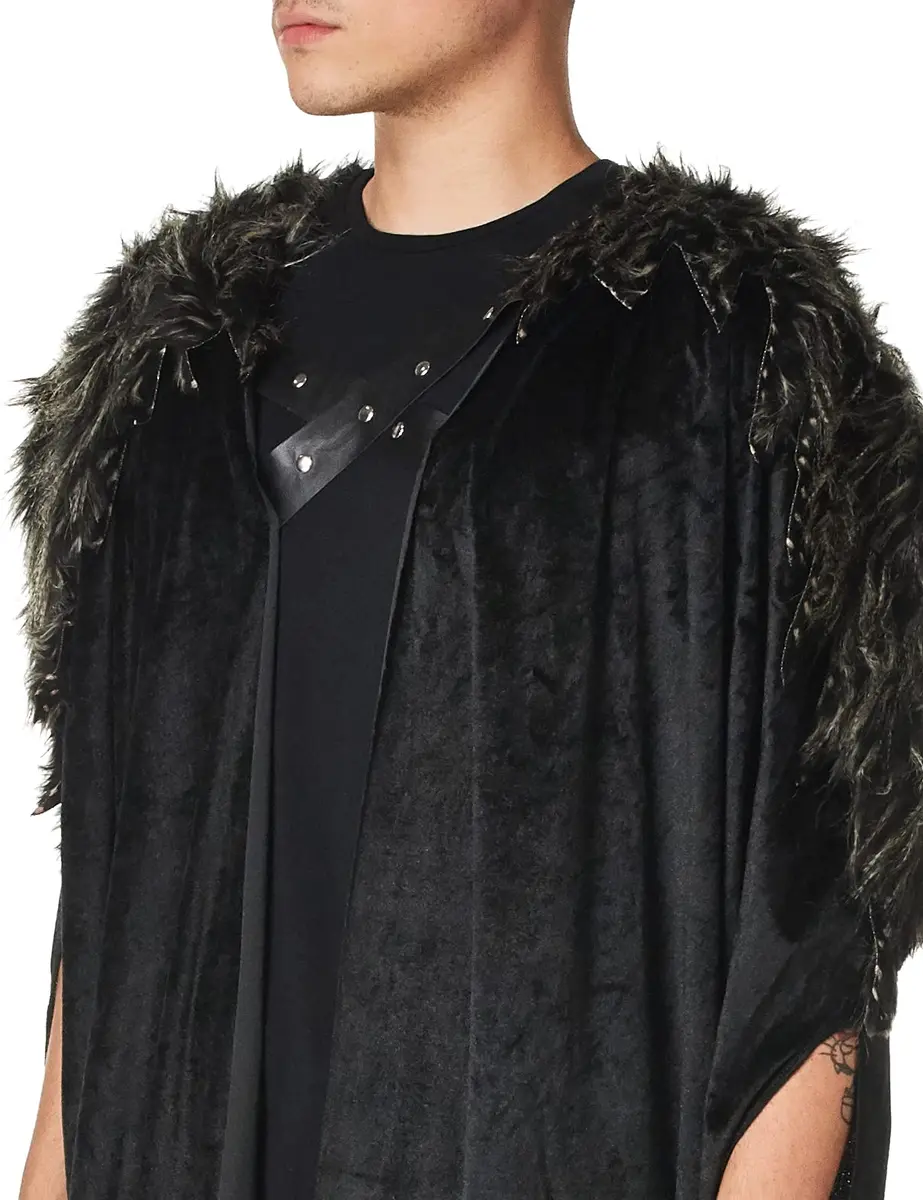 Costume Culture Men's Medieval Cape Black Standard | Deluxe Costume for Cosplay & Halloween - view 3