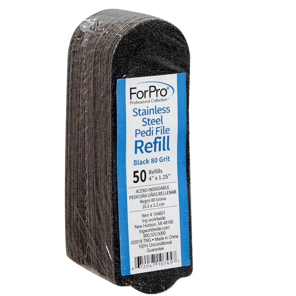ForPro Stainless Steel Pedi File Refill 80 Grit | Water-Resistant Callus Remover for Feet - main product image