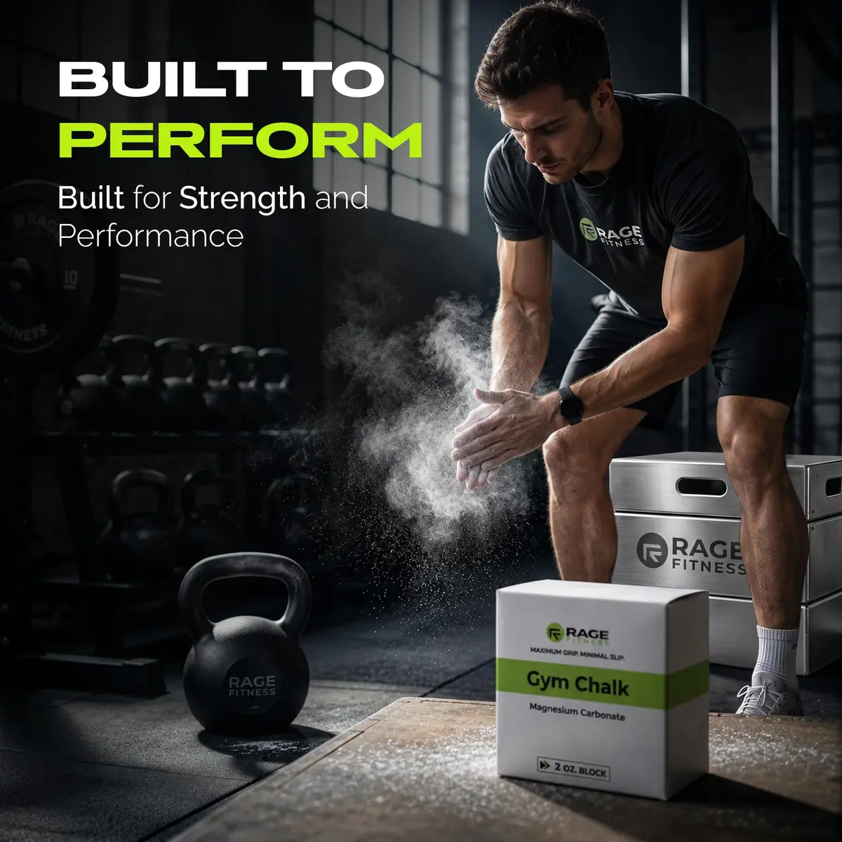 Rage Fitness Gym Chalk Block 454 g (1 LB) | Pure Magnesium Carbonate for Superior Grip - view 6