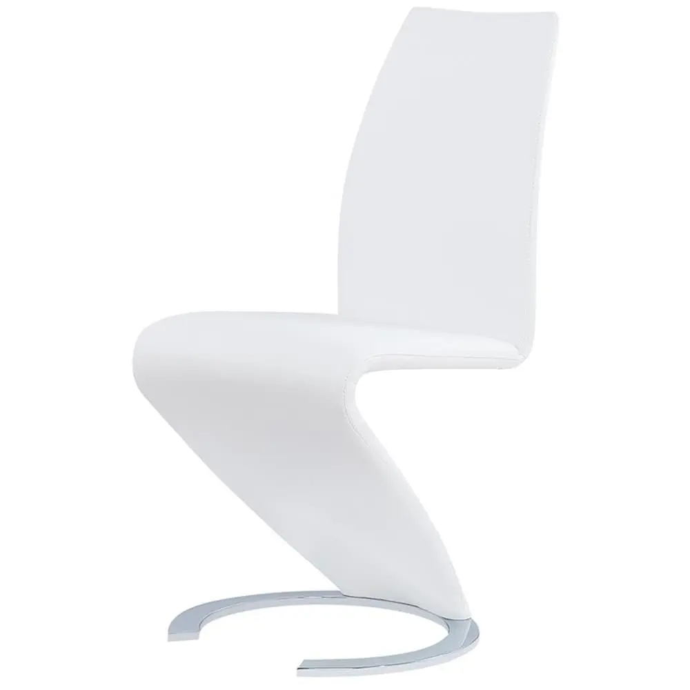 Global Furniture USA Horseshoe Base Dining Chair White | Modern Armless Faux Leather Seat (18"W x 18"D, 20"H) - main product image