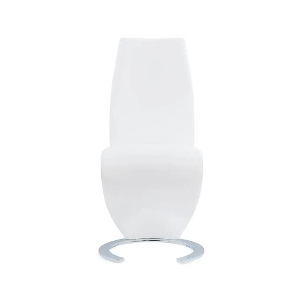 Global Furniture USA Horseshoe Base Dining Chair White | Modern Armless Faux Leather Seat (18"W x 18"D, 20"H) - view 2