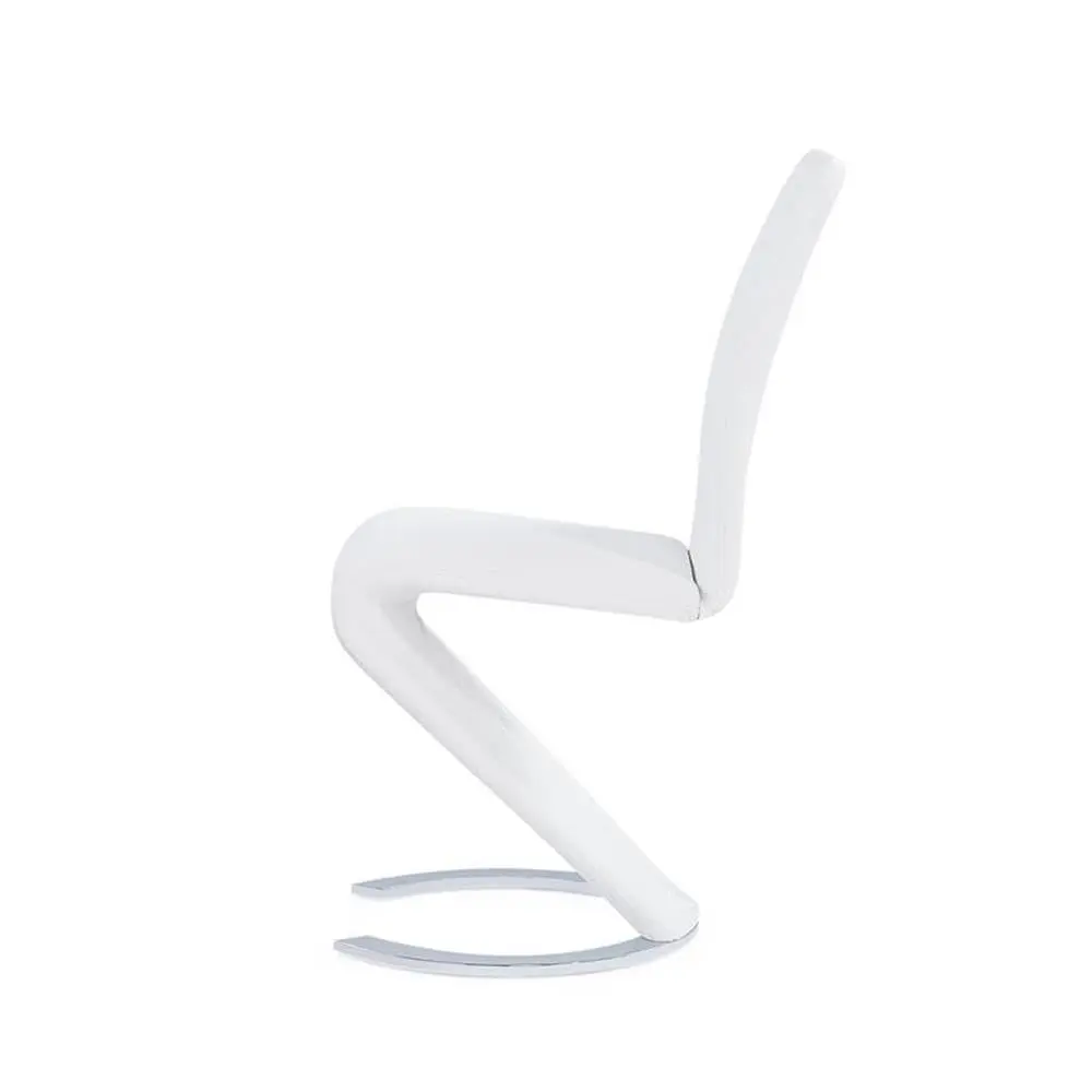Global Furniture USA Horseshoe Base Dining Chair White | Modern Armless Faux Leather Seat (18"W x 18"D, 20"H) - view 3