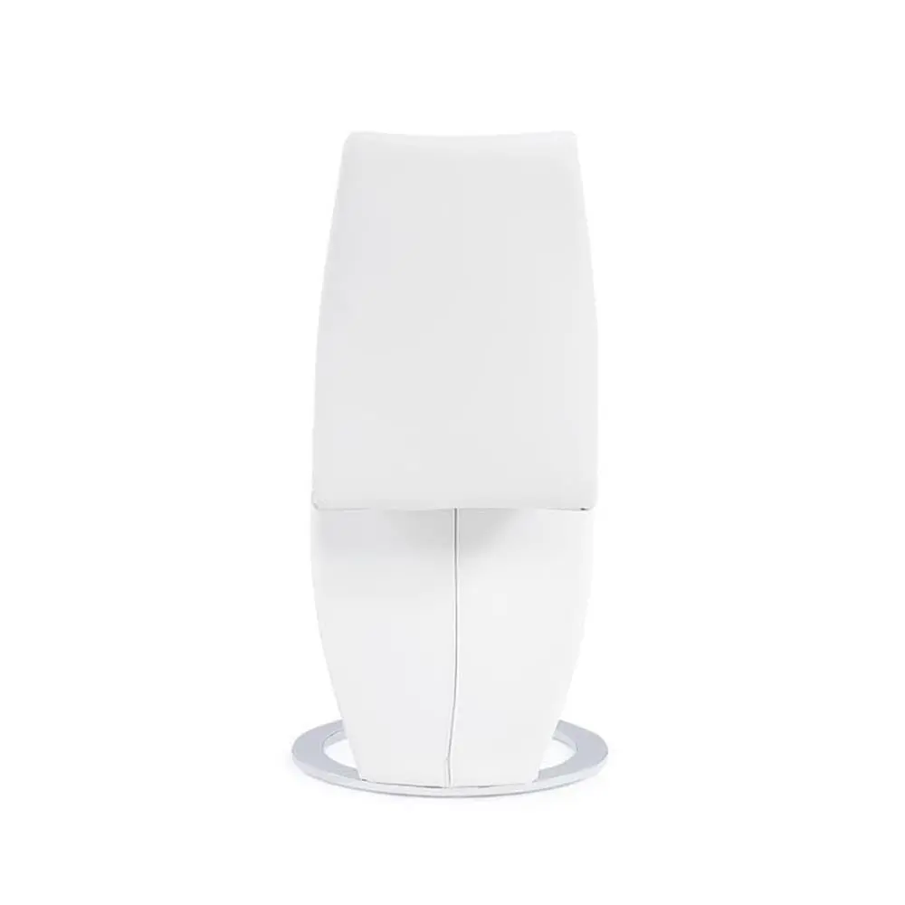 Global Furniture USA Horseshoe Base Dining Chair White | Modern Armless Faux Leather Seat (18"W x 18"D, 20"H) - view 4