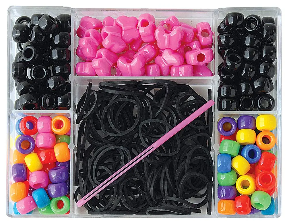 The Beadery Hair Style Bead Box, Multi | Bright Colors & 125 Beads for Kids & Teens (70-120 chars) - view 2