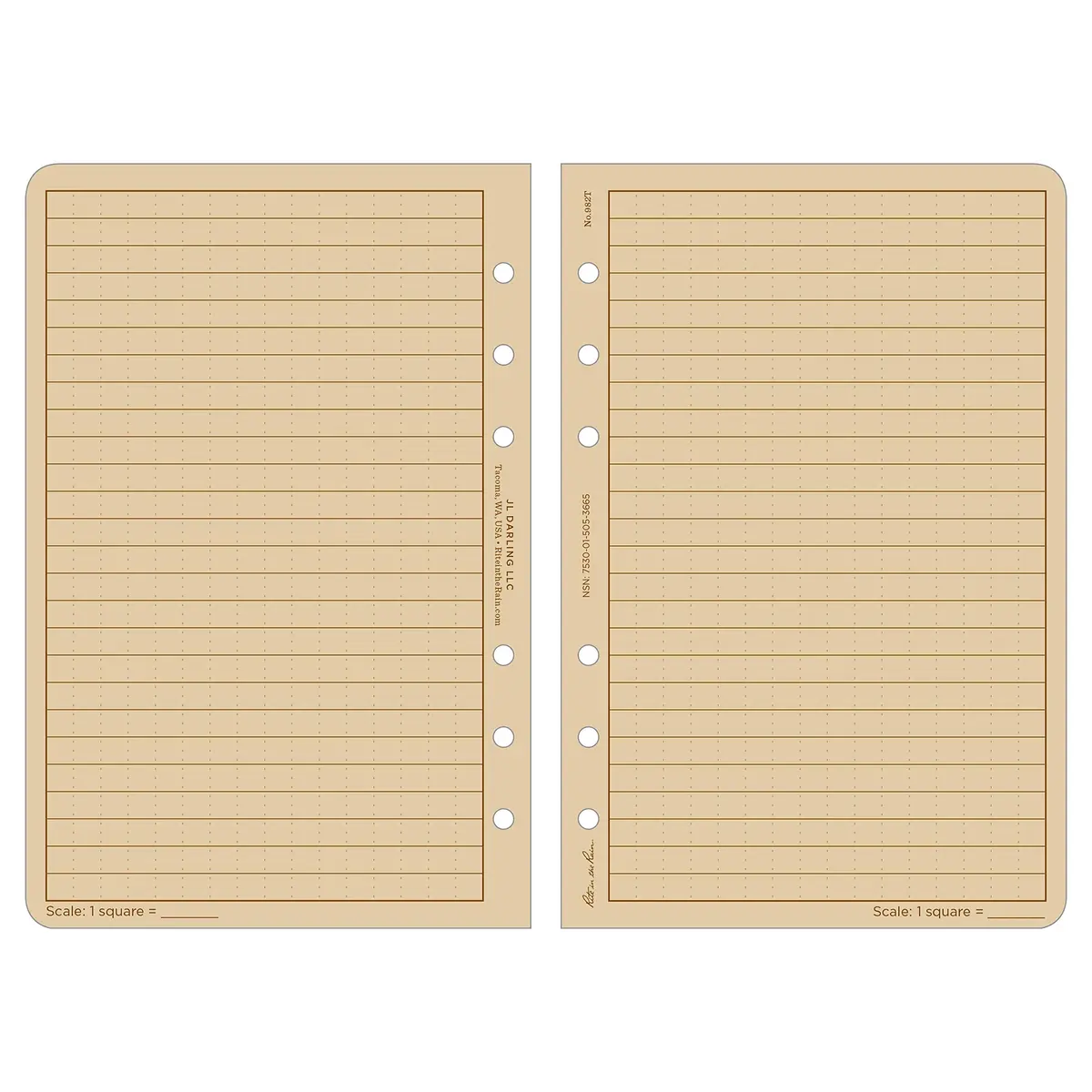 Rite in The Rain Weatherproof Binder Kit: Multicam Cordura® Cover, Tan Binder, 50 Sheets Tan Universal Loose Leaf, Weatherproof Pen (No. 9200M-KIT), 8.88 x 5.75 x 0.63 - view 2