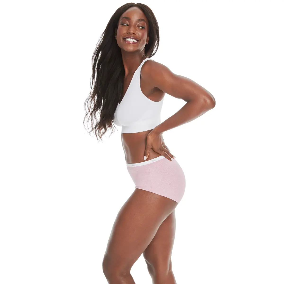 Hanes Womens Get Cozy Pullover Comfortflex Fit Wirefree Bra, White, Small US | Seamless, Supportive, All-Day Comfort - view 5