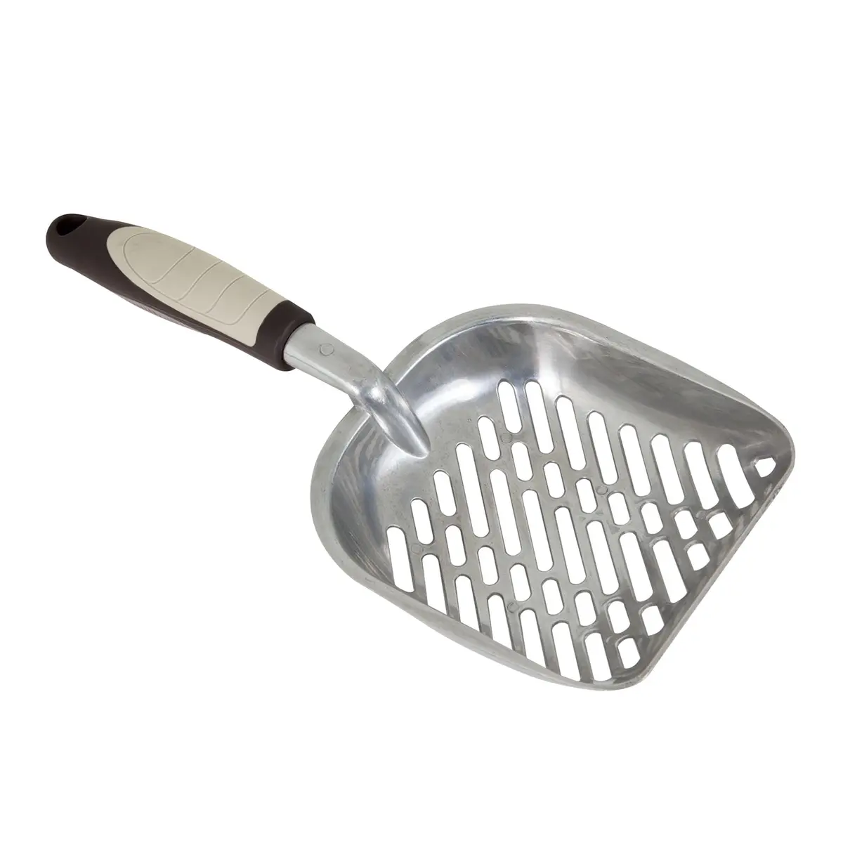 Petmate Metal Litter Scoop with Non-Slip Handle & Deep Shovel, Tan/Brown | Premium Clumping Clay Litter Sifter - main product image