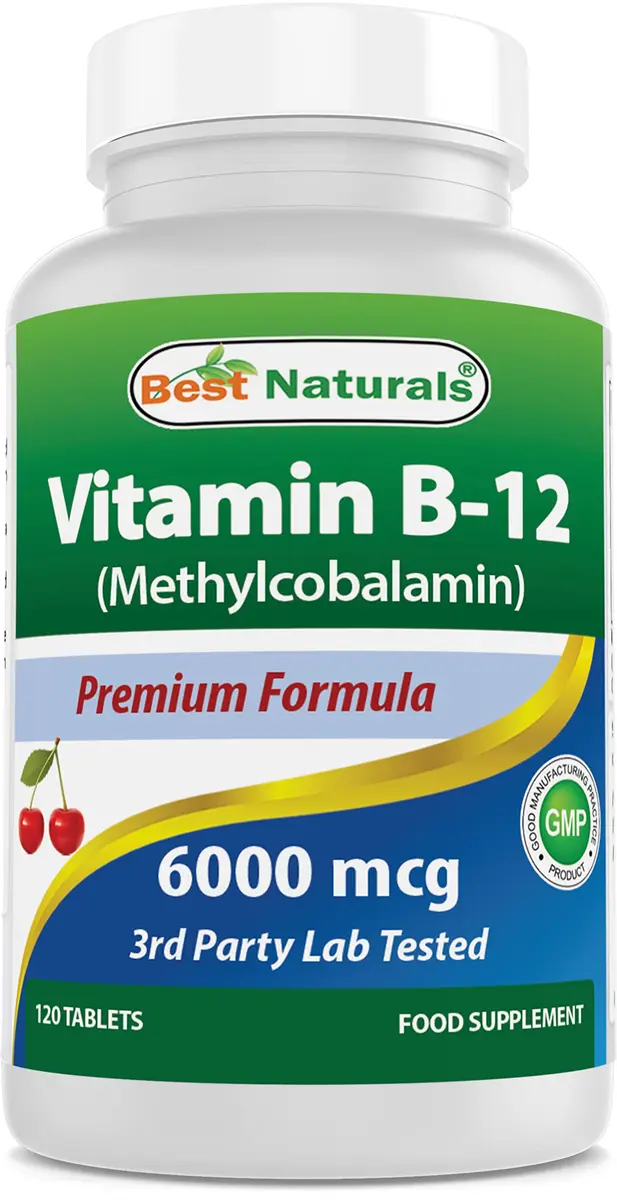Best Naturals Vitamin B12 6000 mcg 120 Tablets | High-Dose, USA-Imported - main product image