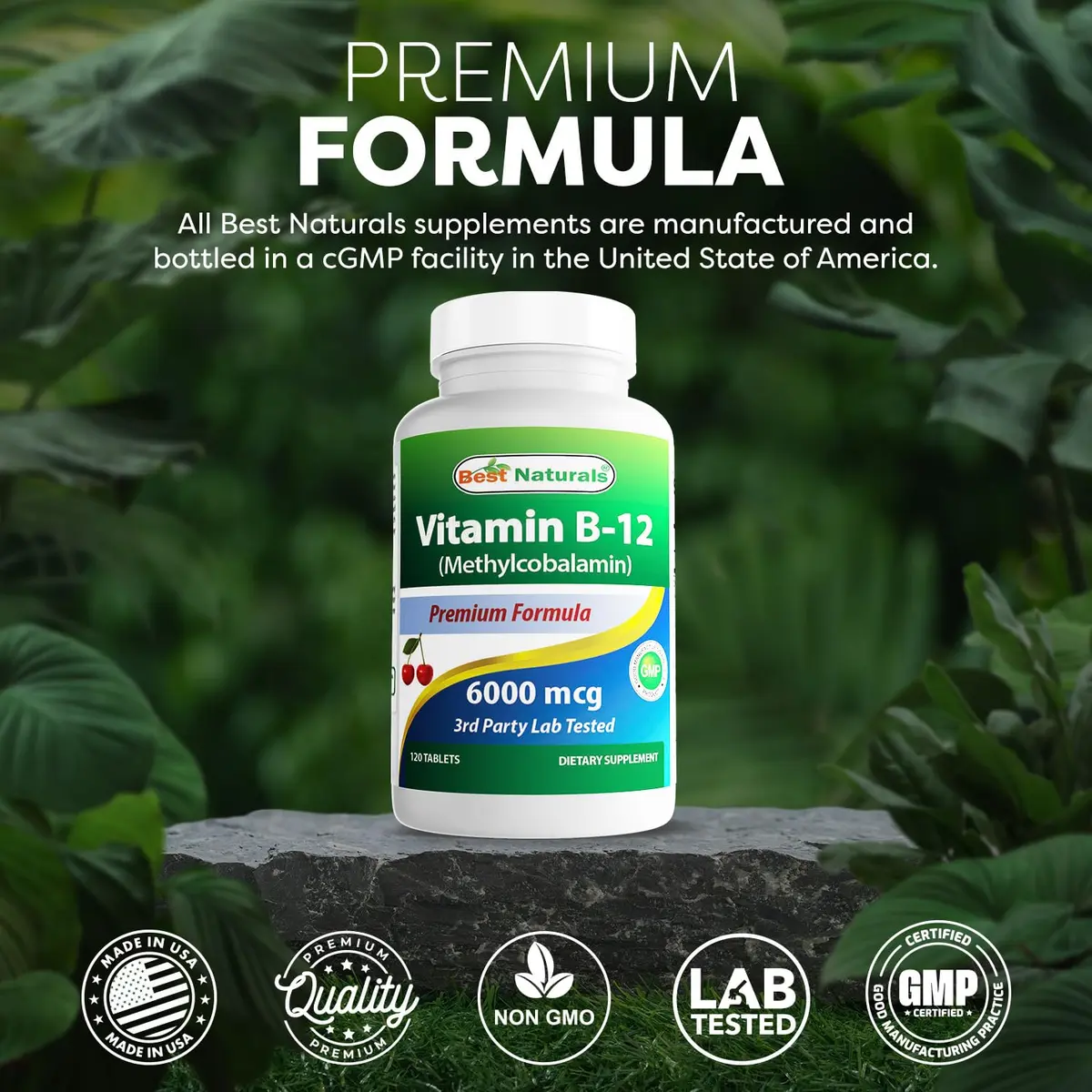 Best Naturals Vitamin B12 6000 mcg 120 Tablets | High-Dose, USA-Imported - view 5