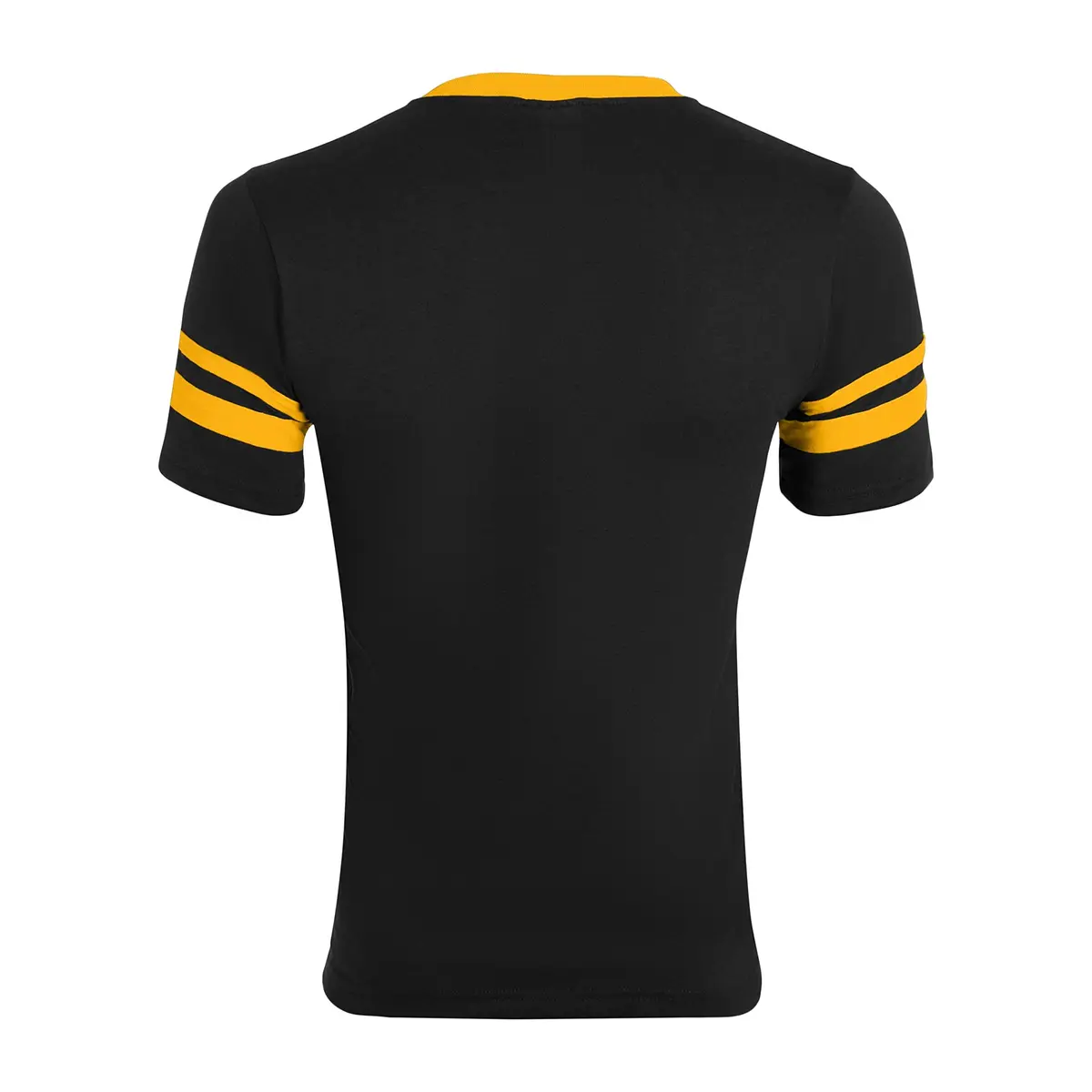 Augusta Sportswear Sleeve Stripe Jersey Small Black/Gold | Contrast Sleeve & Knit V-Neck - view 6