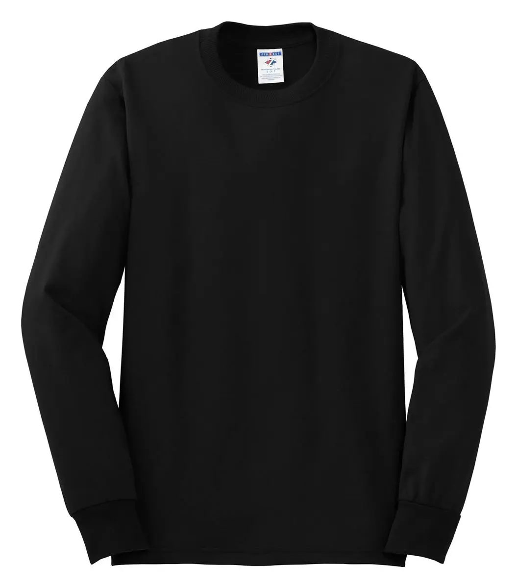 Jerzees Adult 5.6 oz DRI-POWER ACTIVE Long-Sleeve T-Shirt M Black | Moisture Wicking Performance Cotton Blend - main product image