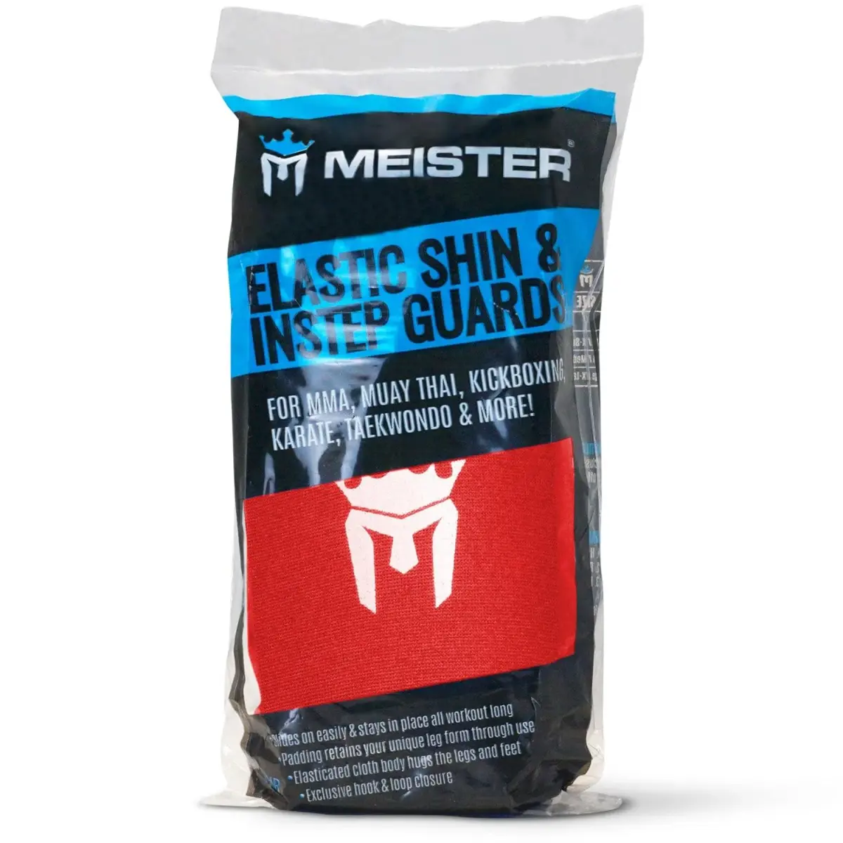 Meister MMA Elastic Cloth Shin & Instep Guards (Red, Youth/X-Small) | Lightweight Combat Protection - view 4