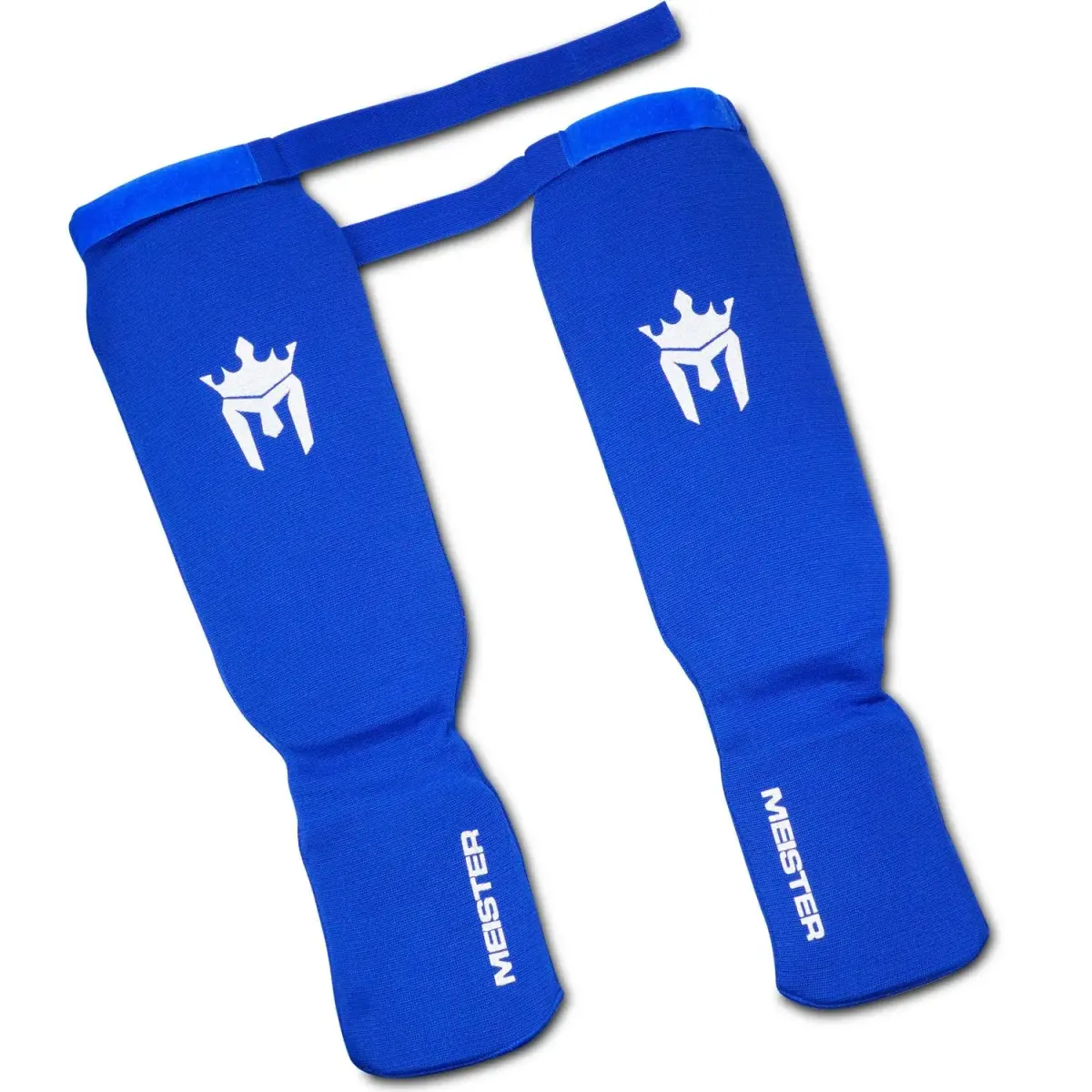 Meister MMA Elastic Cloth Shin & Instep Padded Guards Blue Youth/X-Small (2-Pack) | Impact Protection Gear for Combat Sports - view 3