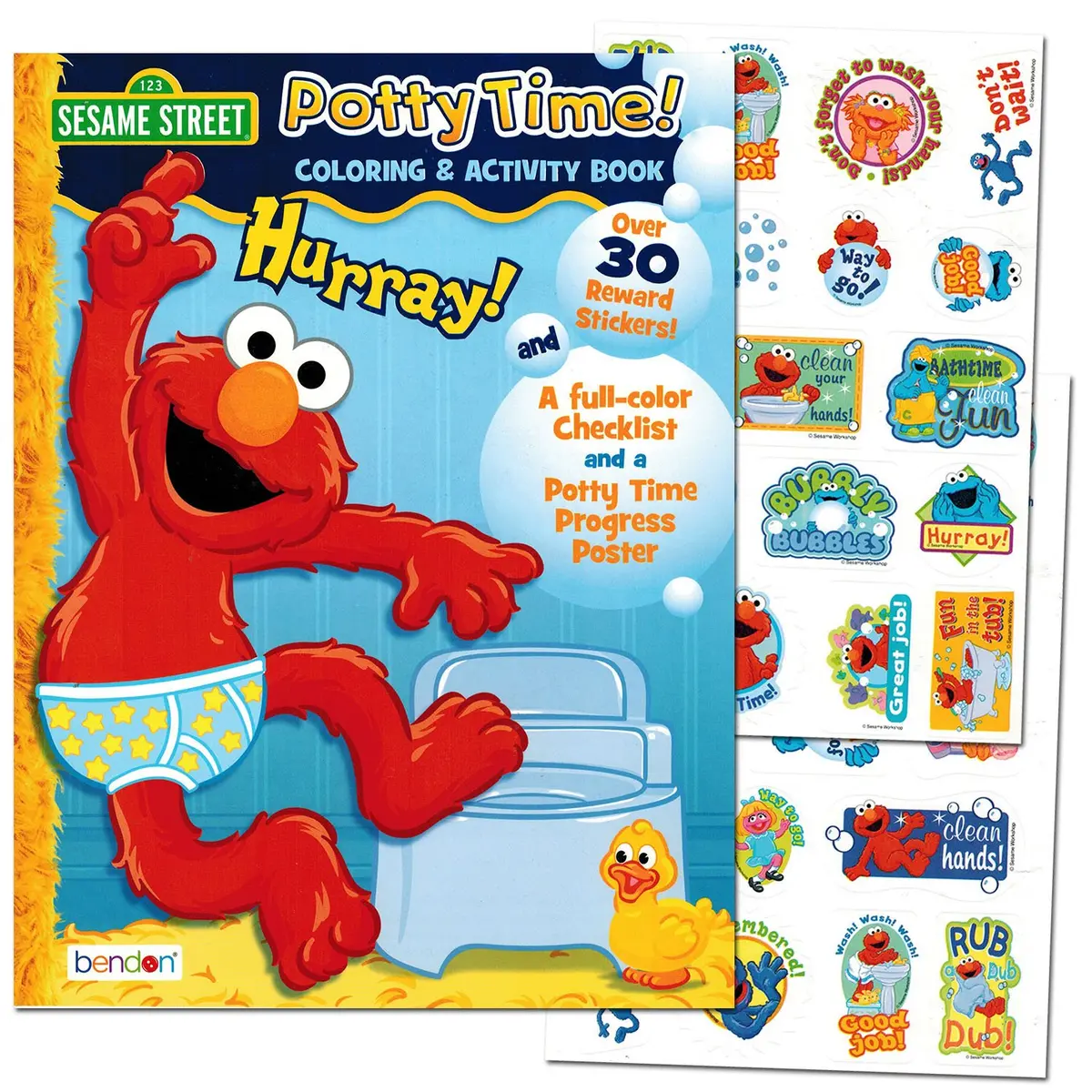 Sesame Street Potty Time Potty Training Coloring and Activity Set 8.5x11 Inch | Fun with Progress Chart & Stickers for Toddlers - main product image