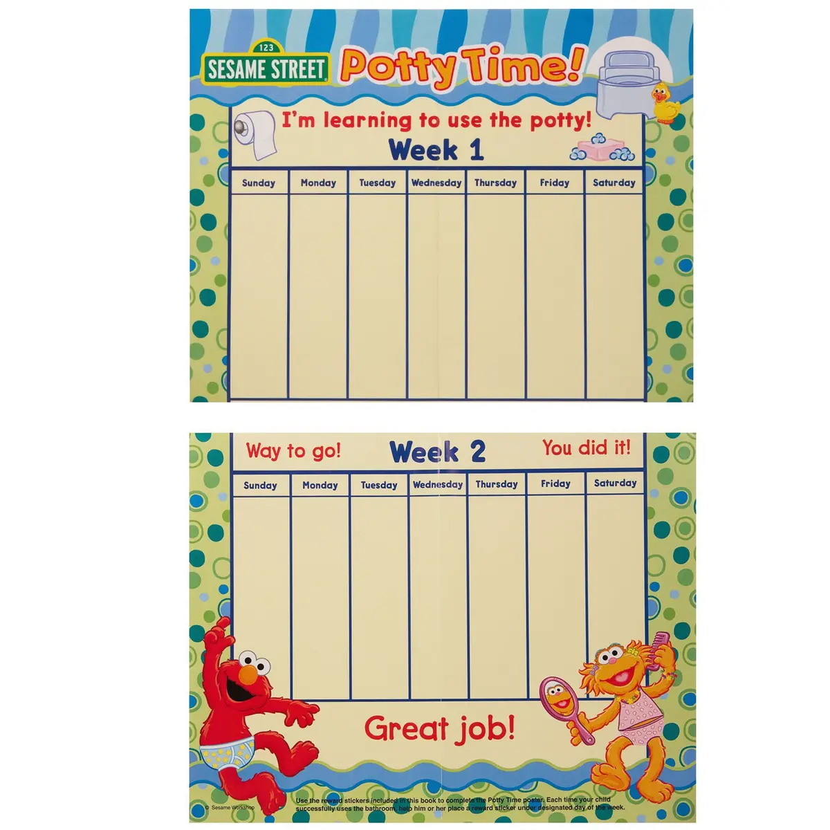 Sesame Street Potty Time Potty Training Coloring and Activity Set 8.5x11 Inch | Fun with Progress Chart & Stickers for Toddlers - view 2