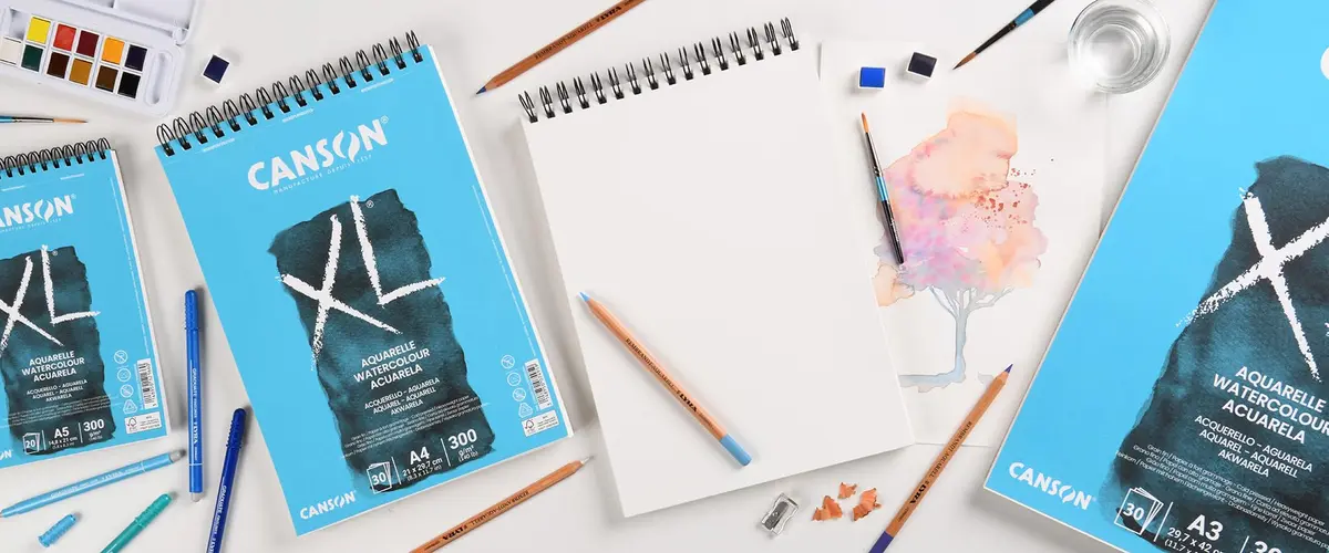 Canson XL Watercolour 300gsm A3 Paper | Acid-Free, Cold Pressed, Bright White Sheets - view 6
