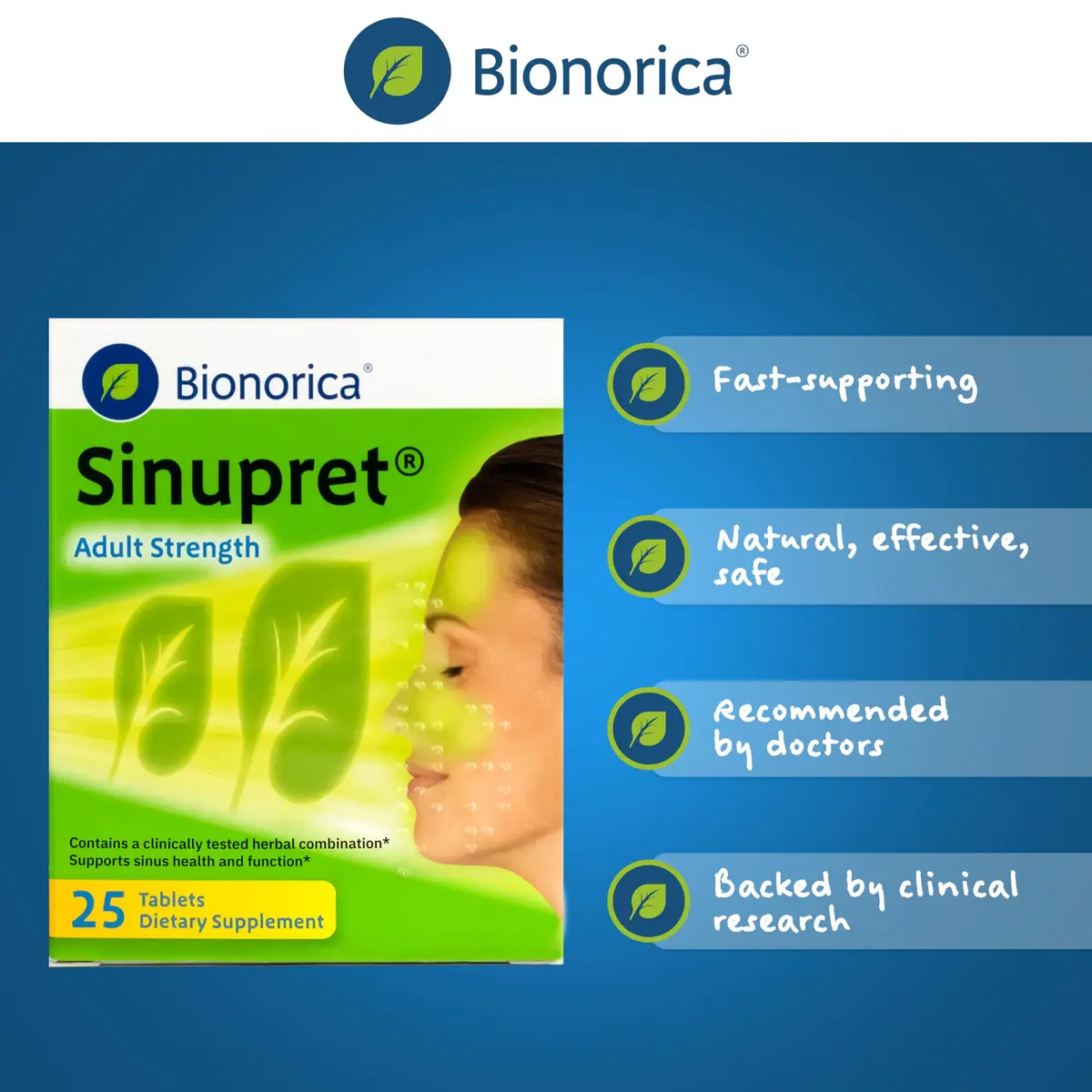 Bionorica Sinupret Sinus & Immune Support, Herbal Supplement, 25 Tablets | Natural Sinus & Respiratory Aid - view 5
