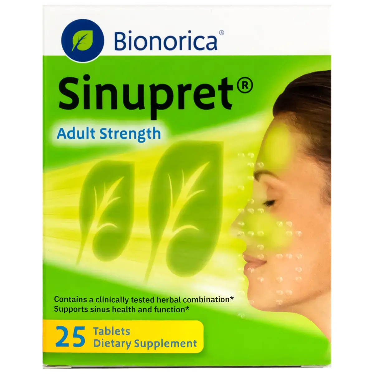 Bionorica Sinupret Sinus & Immune Support, Herbal Supplement, 25 Tablets | Natural Sinus & Respiratory Aid - main product image