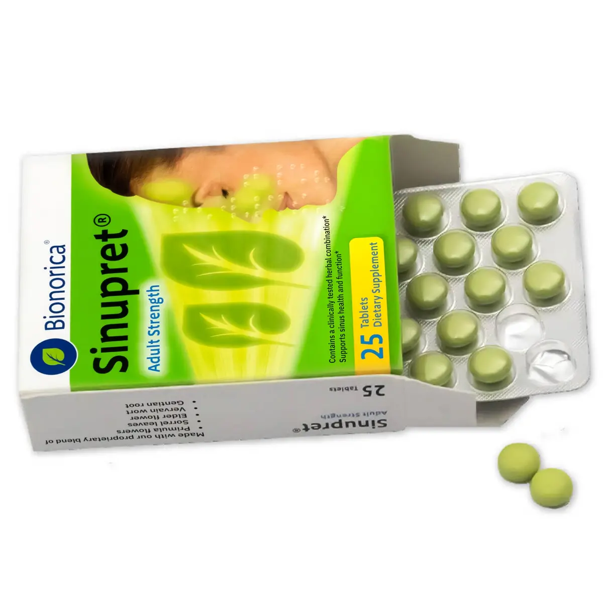 Bionorica Sinupret Sinus & Immune Support, Herbal Supplement, 25 Tablets | Natural Sinus & Respiratory Aid - view 2