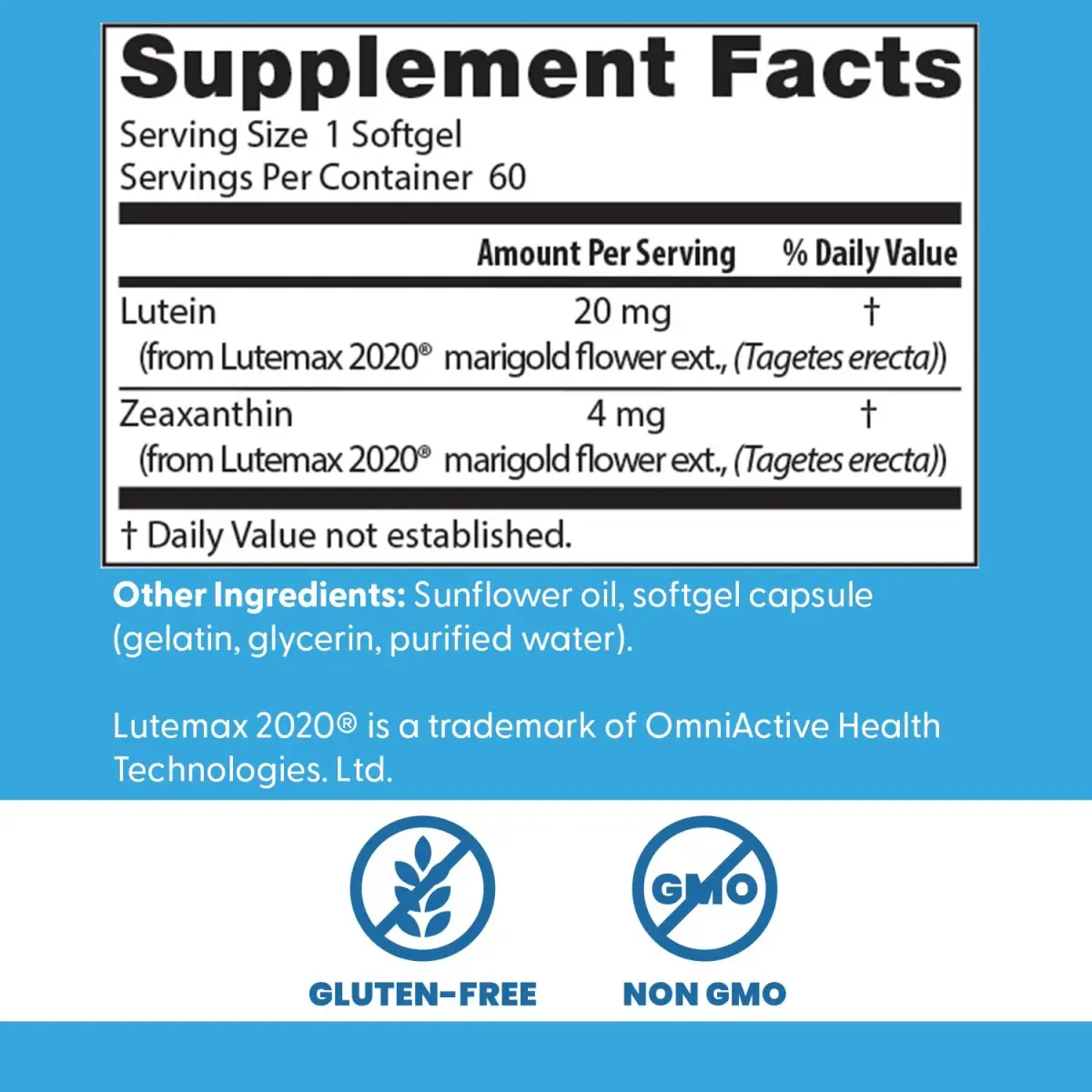 Doctor's Best Lutein Supplement 20mg with Zeaxanthin Softgels 60 Count | Eye Health Vitamins for Vision Support - view 3
