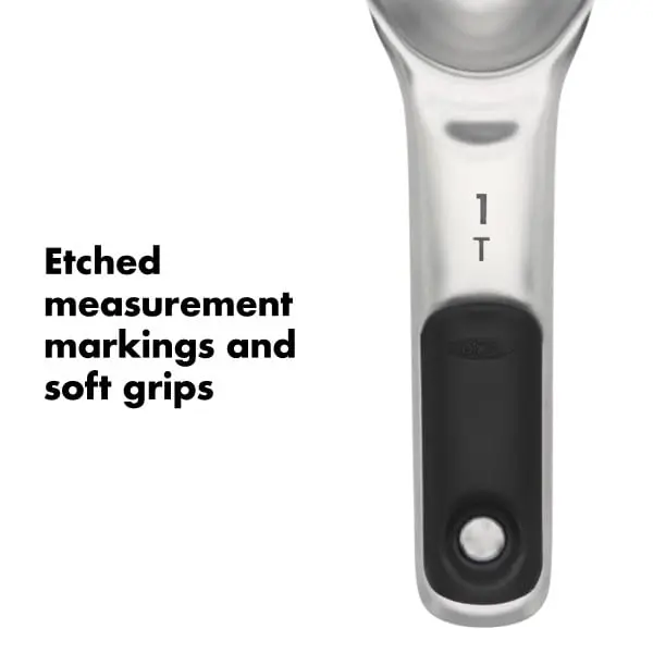 OXO Good Grips 4 Piece Stainless Steel Measuring Spoons Set 15ml (1 T) | Magnetic Handles for Easy Storage & Precision - view 11