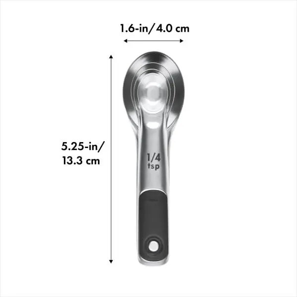 OXO Good Grips 4 Piece Stainless Steel Measuring Spoons Set 15ml (1 T) | Magnetic Handles for Easy Storage & Precision - view 12