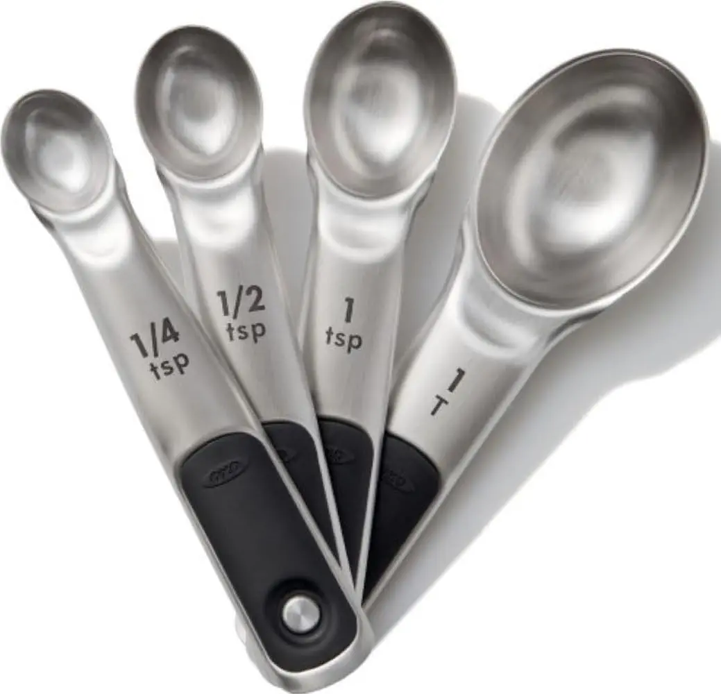 OXO Good Grips 4 Piece Stainless Steel Measuring Spoons Set 15ml (1 T) | Magnetic Handles for Easy Storage & Precision - main product image