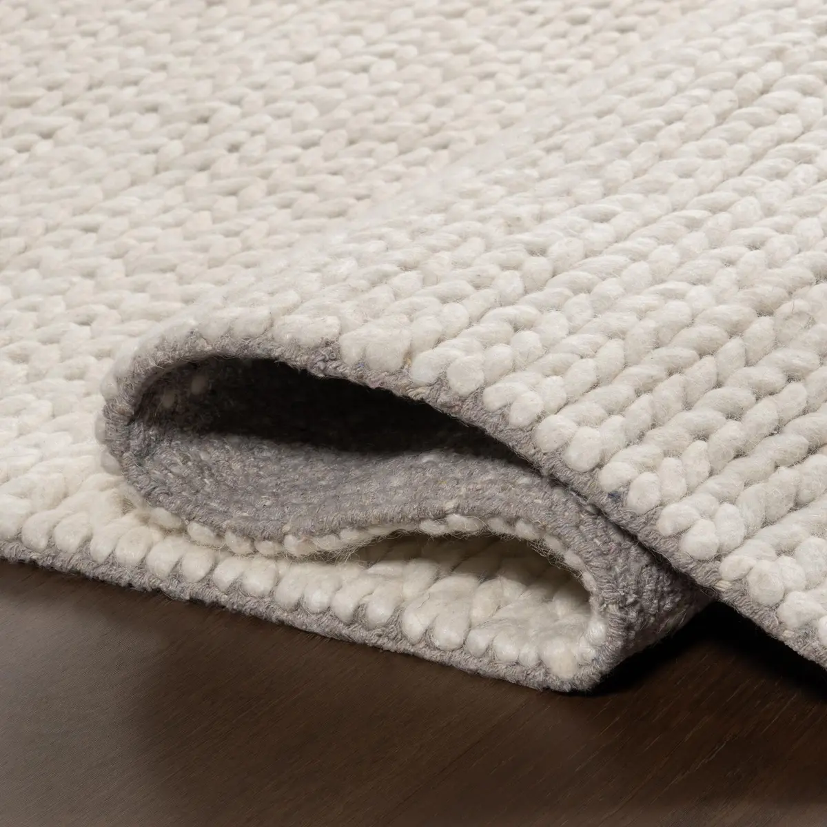 nuLOOM Penelope Off White Solid Hand Woven Wool Area Rug, 6' Round | Soft, Durable & Pet-Friendly - view 6