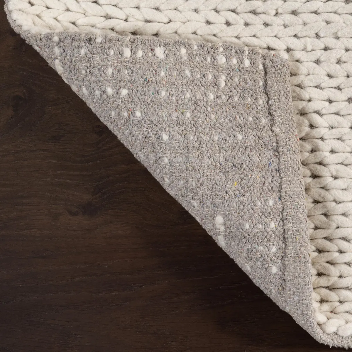 nuLOOM Penelope Off White Solid Hand Woven Wool Area Rug, 6' Round | Soft, Durable & Pet-Friendly - view 3