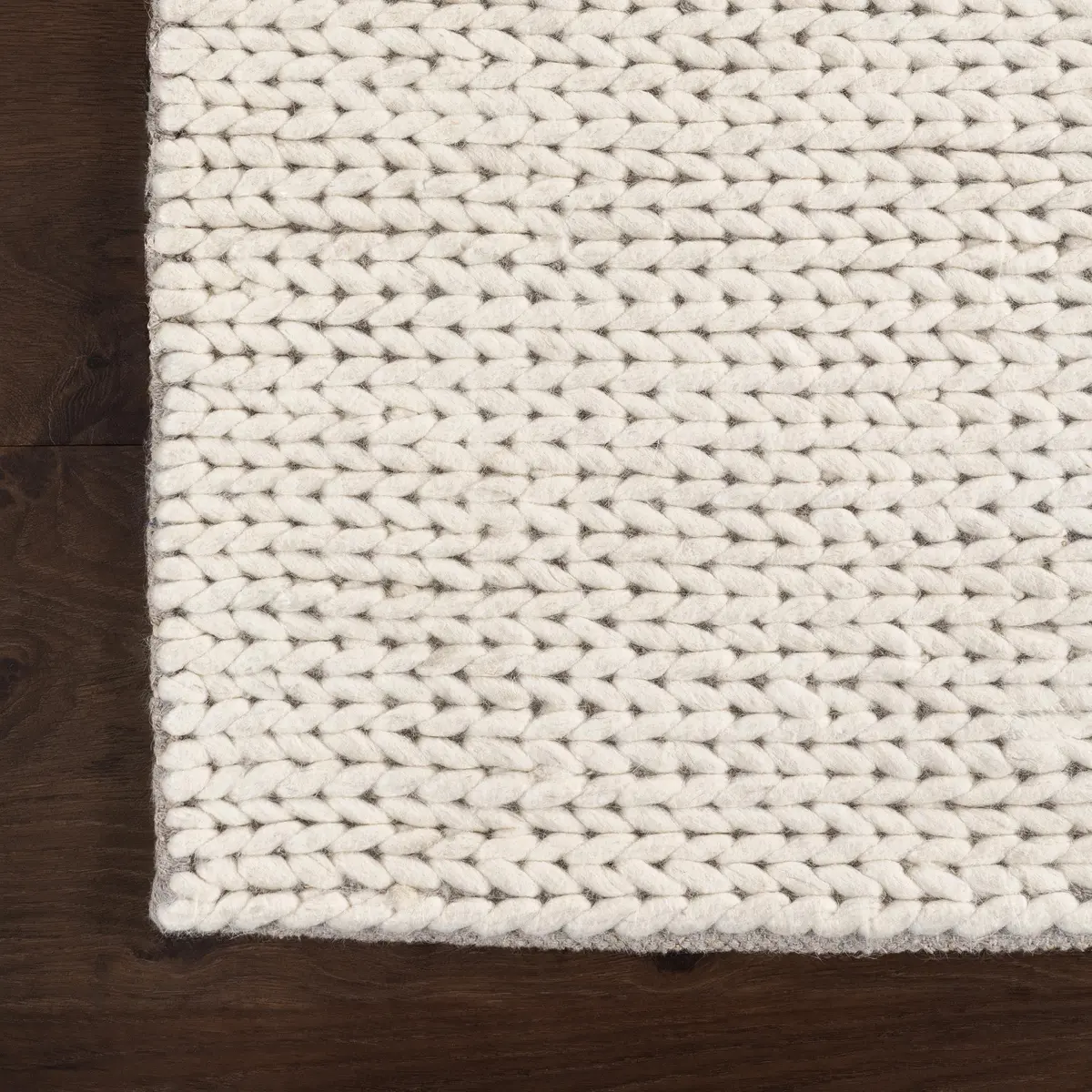 nuLOOM Penelope Off White Solid Hand Woven Wool Area Rug, 6' Round | Soft, Durable & Pet-Friendly - view 4