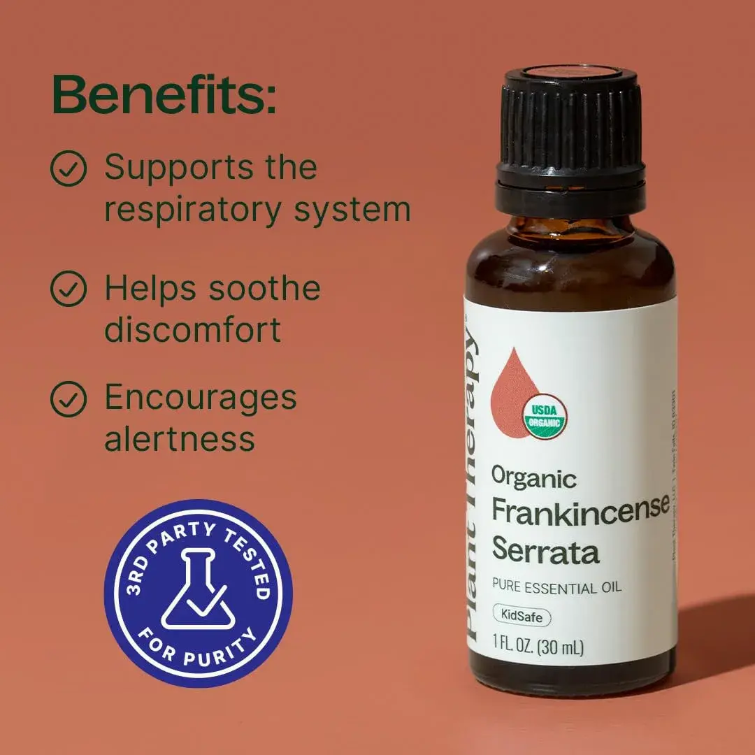 Plant Therapy Organic Frankincense Serrata Essential Oil 30ml (1 Fl Oz) | USDA Certified Pure Aromatherapy - view 2