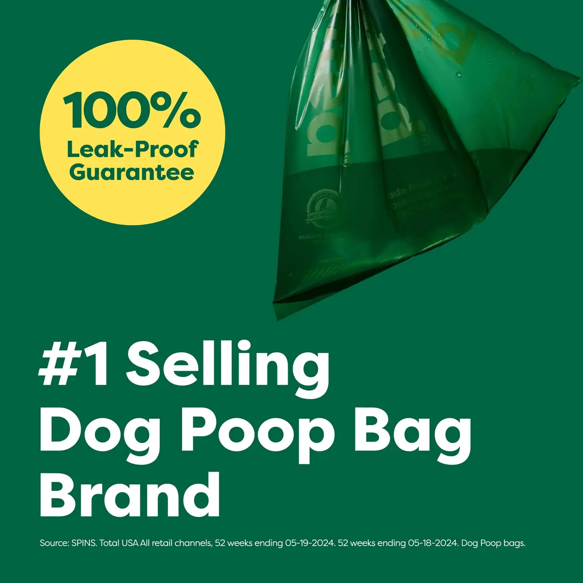 Earth Rated Dog Poop Bags on Refill Rolls 270 Unscented | Leak-Proof, Extra Thick, Recycled Material - view 2