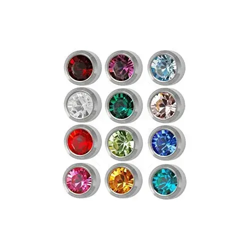 Studex Surgical Steel 4mm Ear Piercing Earrings Studs | 12 Pair Birth Month Set - main product image