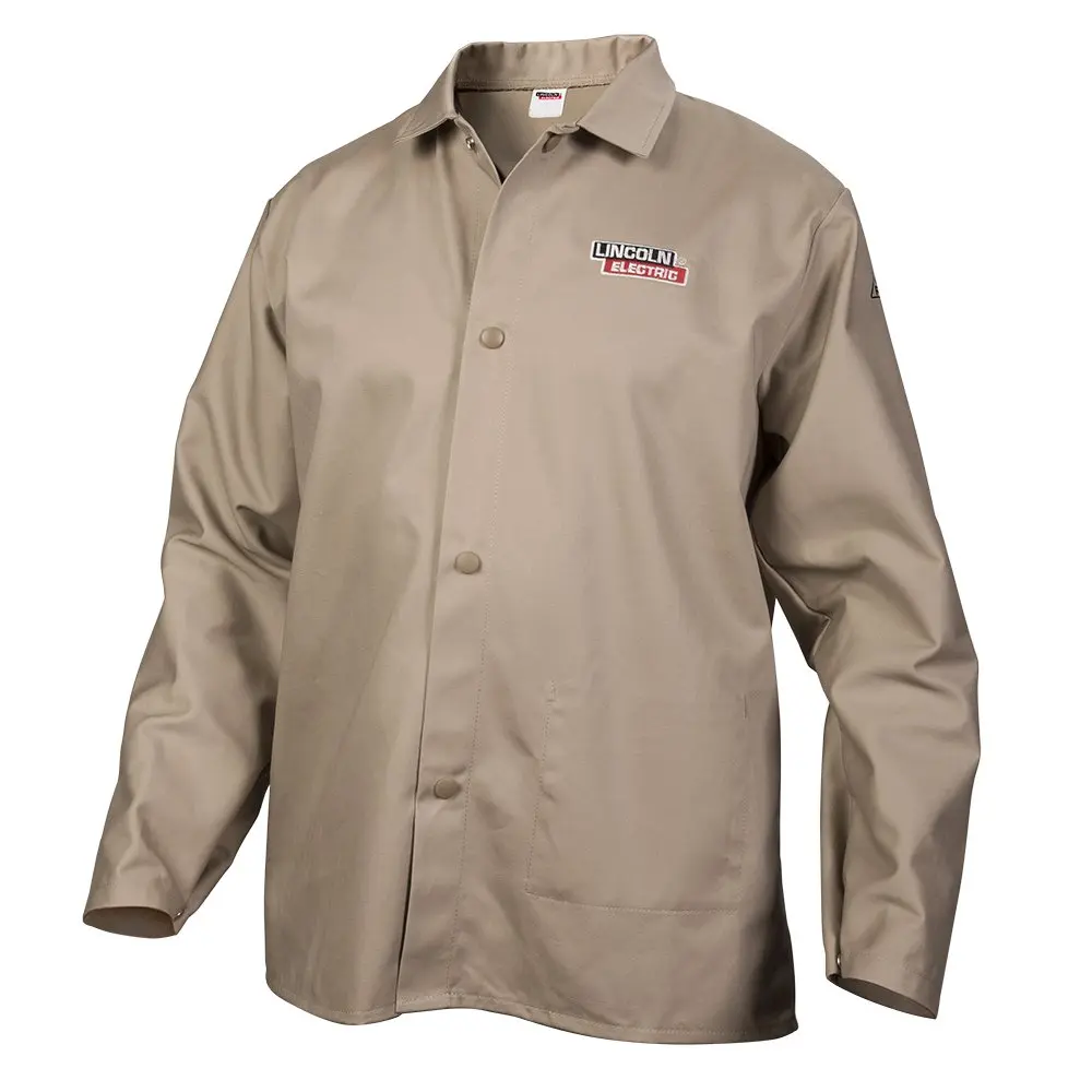 Lincoln Electric KH840XL Khaki Flame-Resistant Welding Jacket | Breathable Cotton, Flame-Resistant, Large Size - main product image