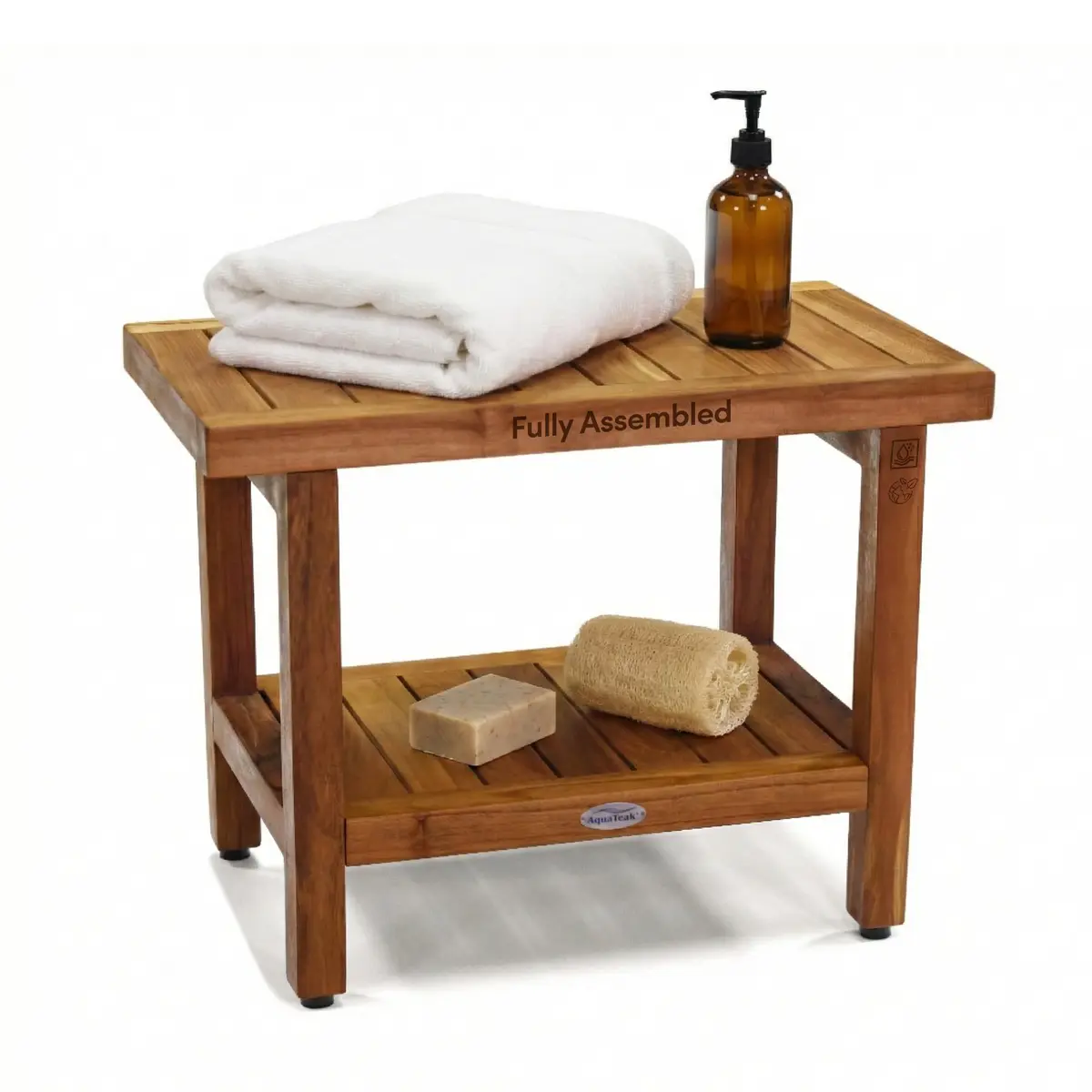 AquaTeak Spa 24" Teak Shower Bench | Durable Water-Resistant Bathroom Seating - main product image