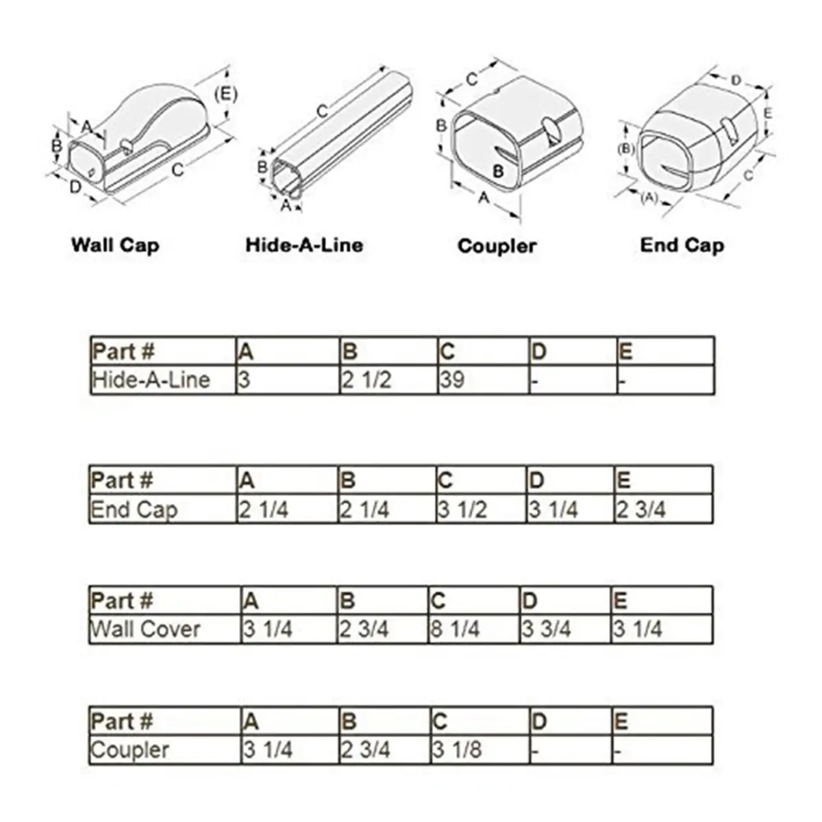 DuctlessAire White Mini Split Line Set Cover Kit 2.29 m (7.5 ft) | Protects AC Wiring & Tubing - view 2