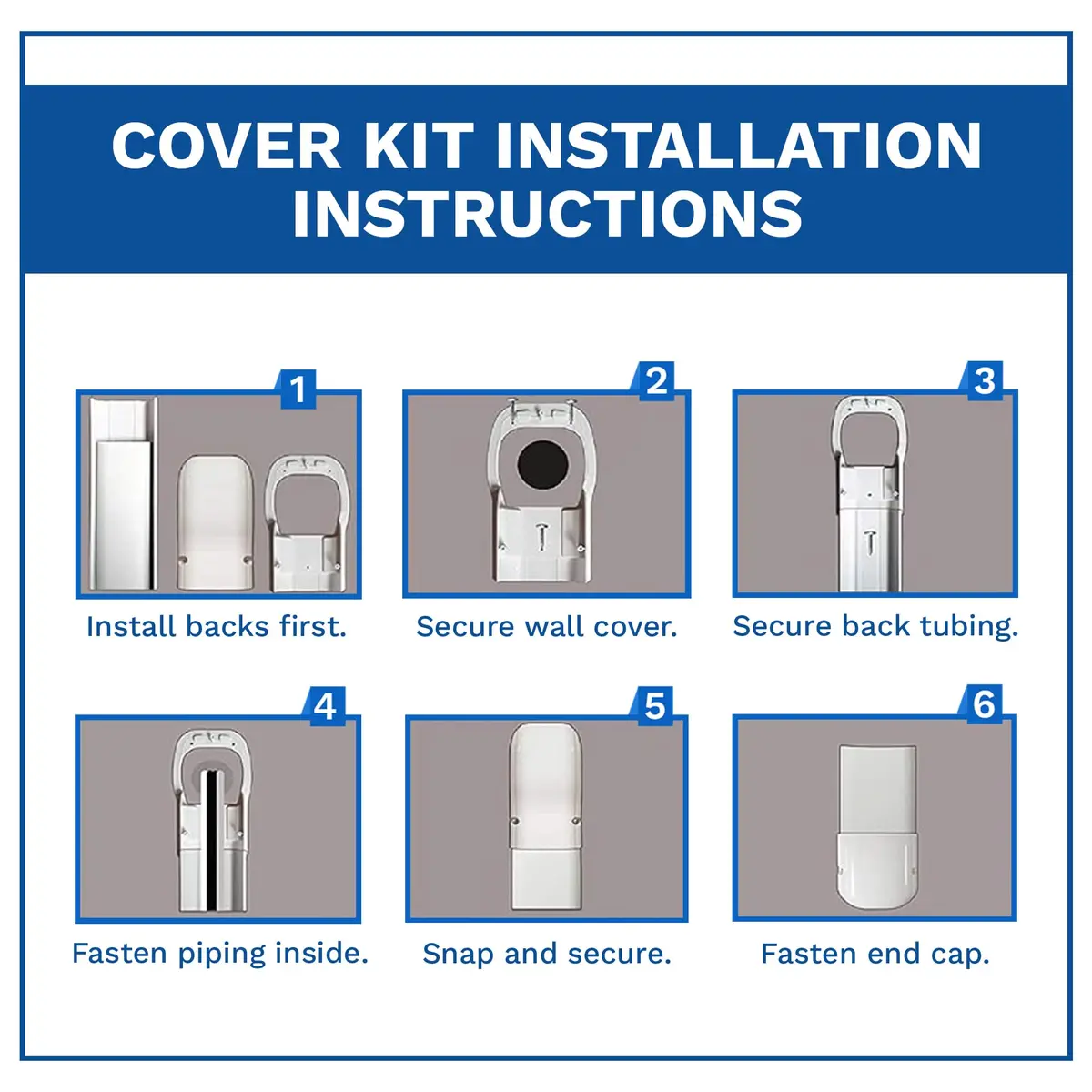 DuctlessAire Mini Split Line Set Cover - Paintable Kit (White, 4" x 14 ft) | Weatherproof AC Line Cover - view 4