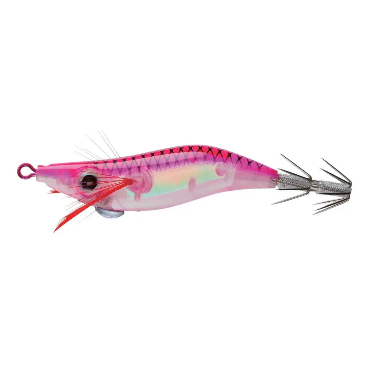 Yo-Zuri Squid Mini Aurora Floating Jig, Luminous Pink, 5.1cm (1/8oz) | Glow-in-the-Dark Squid Imitation - main product image