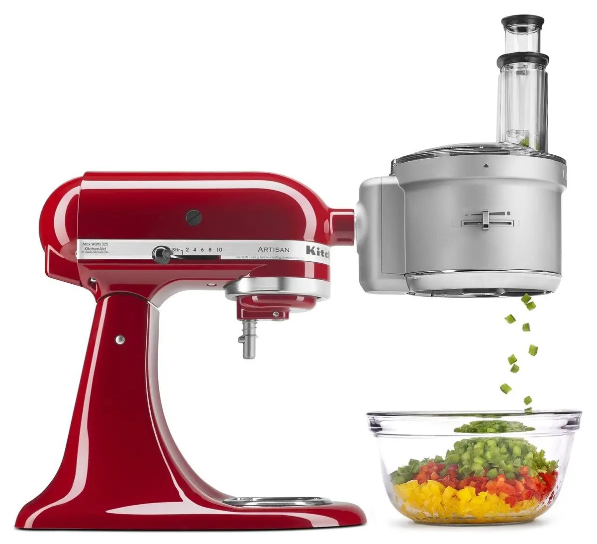 KitchenAid Food Processor Attachment with Commercial Dicing Disc KSM2FPA, 1.9 L (8 Cup) Capacity | Stainless Steel Blades, ExactSlice System - main product image