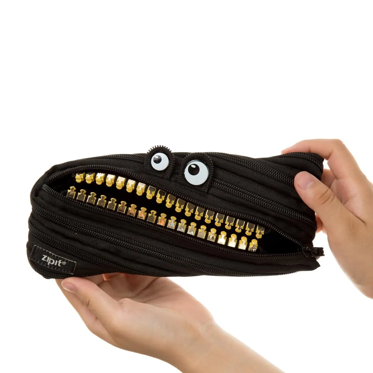ZIPIT Monster Pencil Case for Kids | Bright Zipper Pouch for Boys, Black | Roomy & Machine Washable - view 5